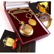 Gold Plated Bank of England Pocket Watch & Keyring